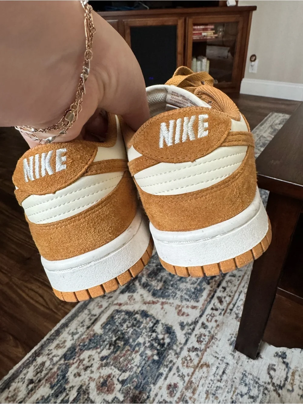 Nike Low-Top Sneakers in Tan and White
